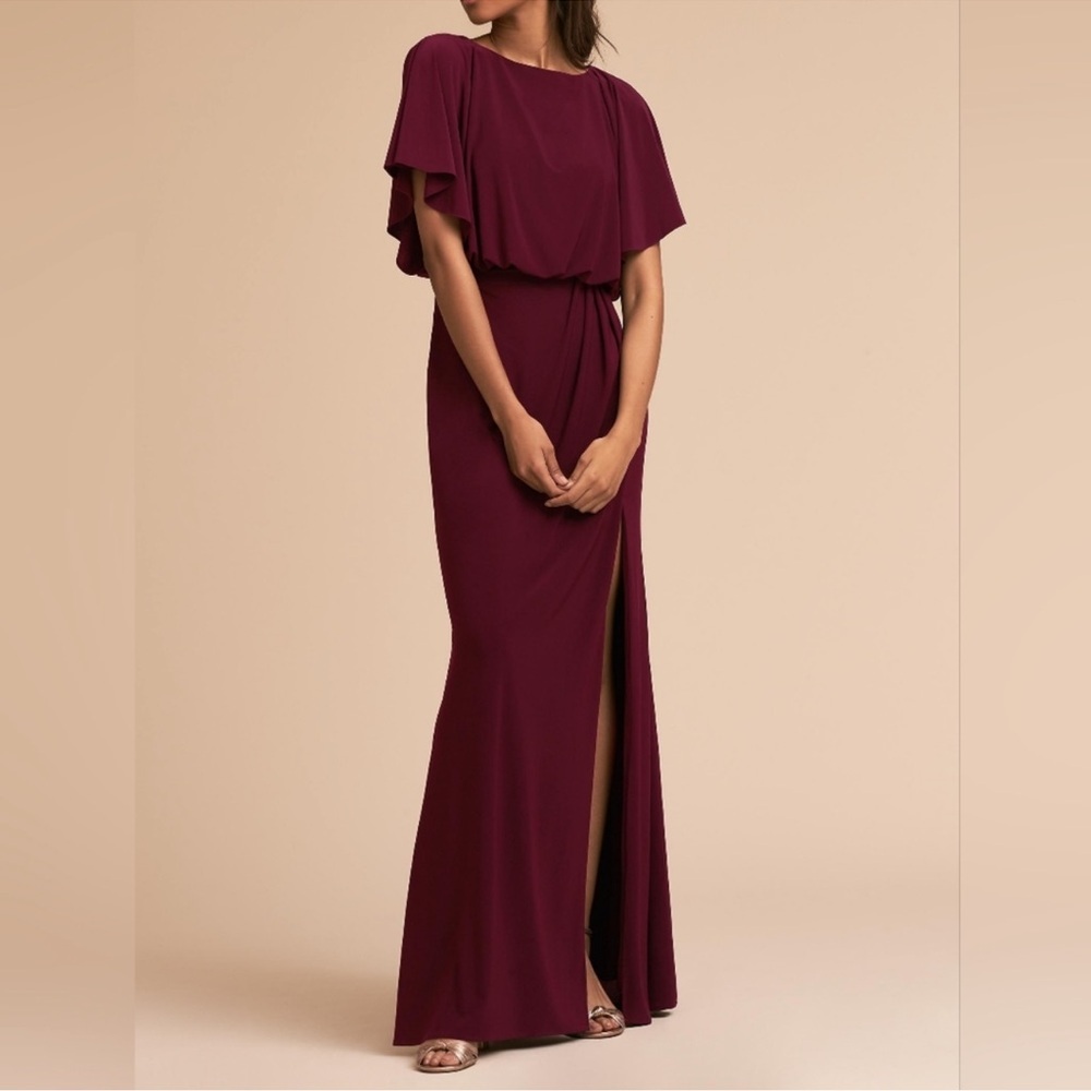 BHLDN NWT Burgundy‎ Lena Long Gown Dress Size 14